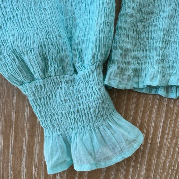 Antik Batik Voile Ruffle Cuff Long Sleeve Shirt from Paris, France NWOT, Sz M - Picture 3 of 9